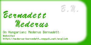 bernadett mederus business card